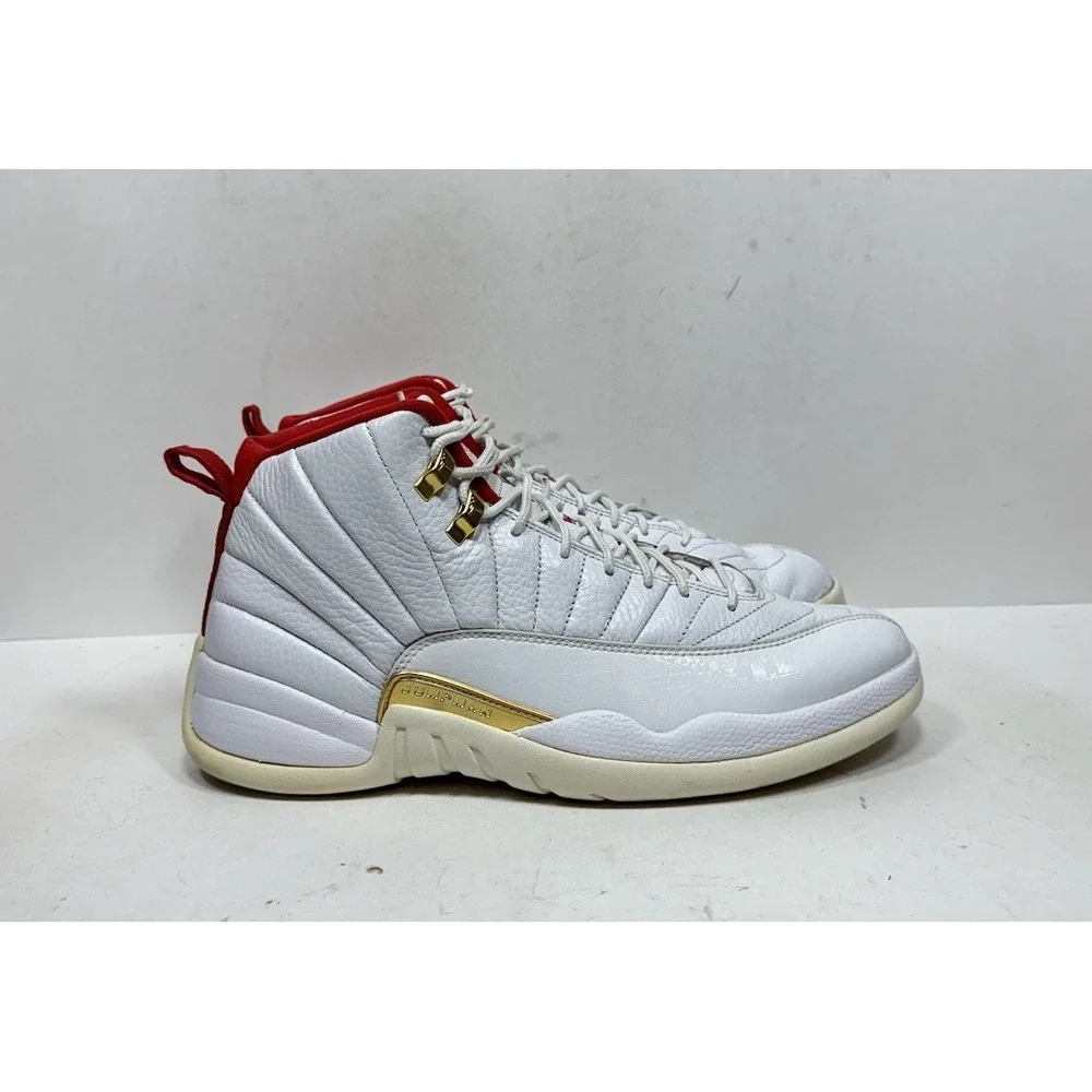 Nike Air Jordan 12 XII Retro FIBA White Red 130690-107 Men's Size 11.5 Shoes